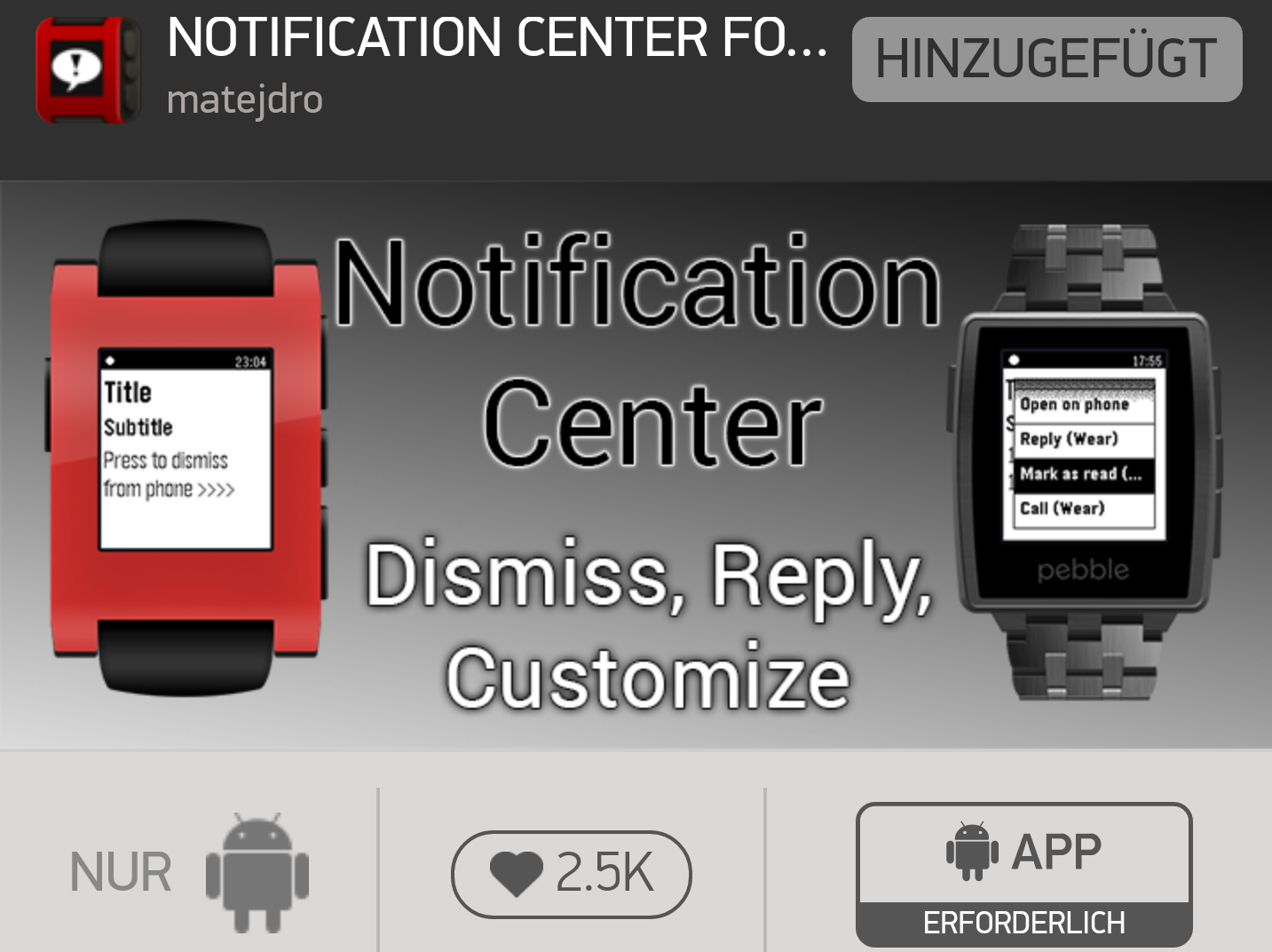 notification center for pebble