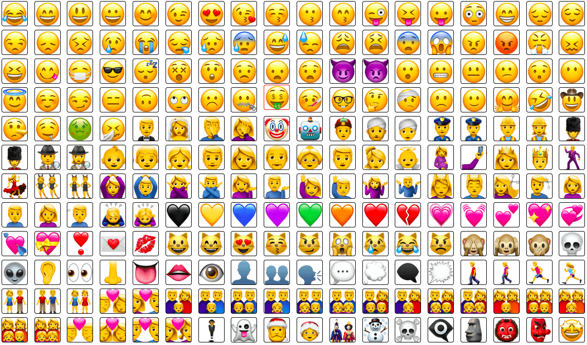 Kopieren whatsapp zum smileys 3300+ Emojis